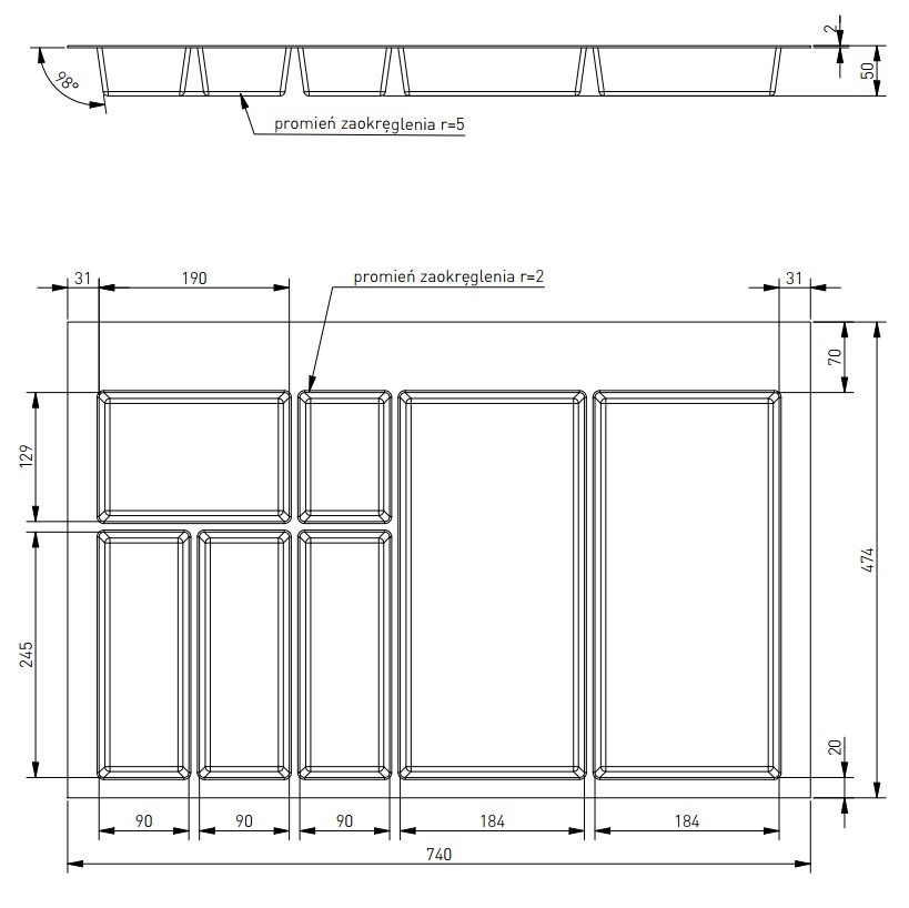 Лоток для ящика 800 AXISPACE, белый