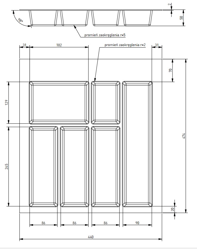 Лоток для ящика 500 AXISPACE, белый